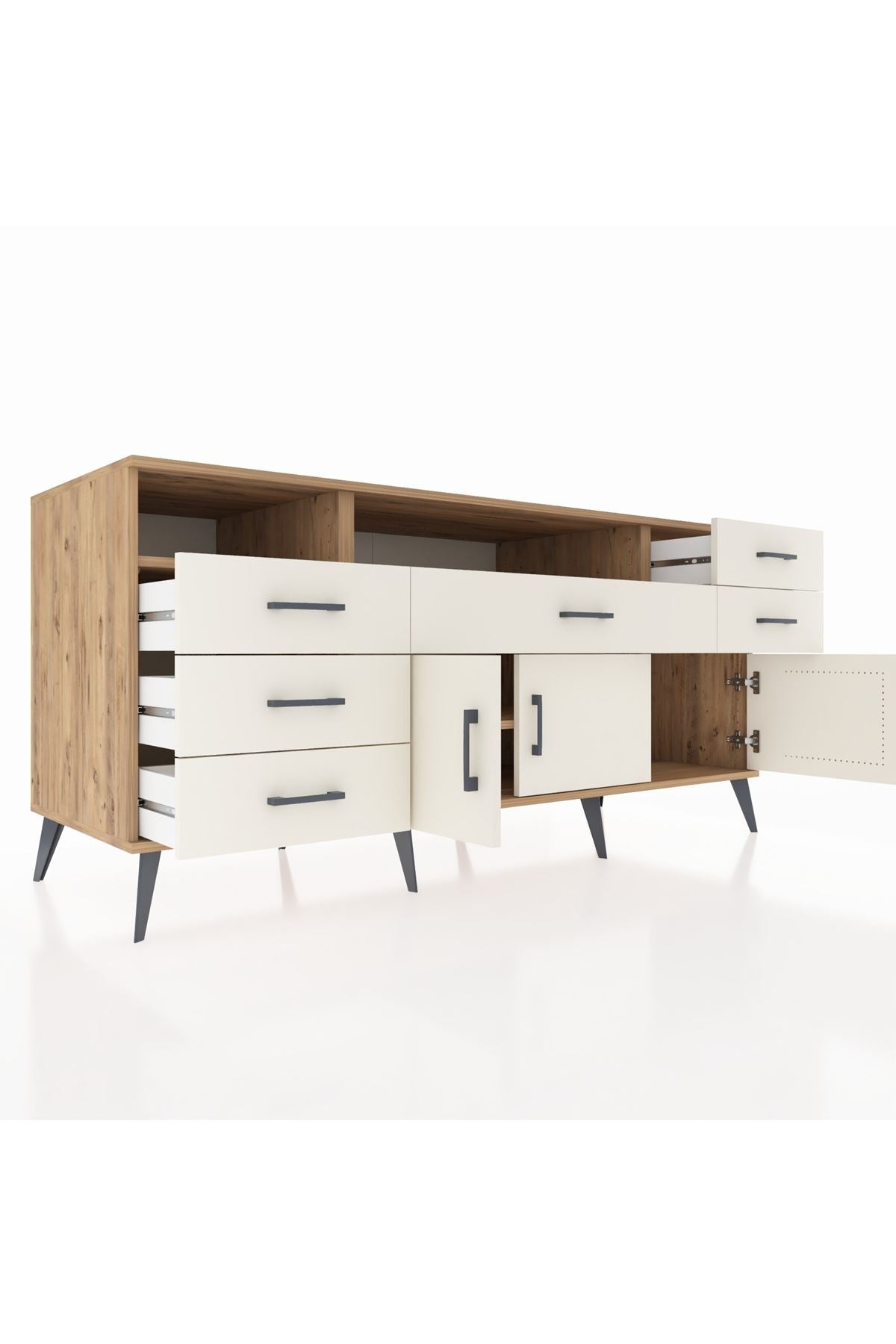 Kronos Konsol 3 Raflı 6 Çekmeceli 3 Kapaklı 176x59x83 - S610M014V22C