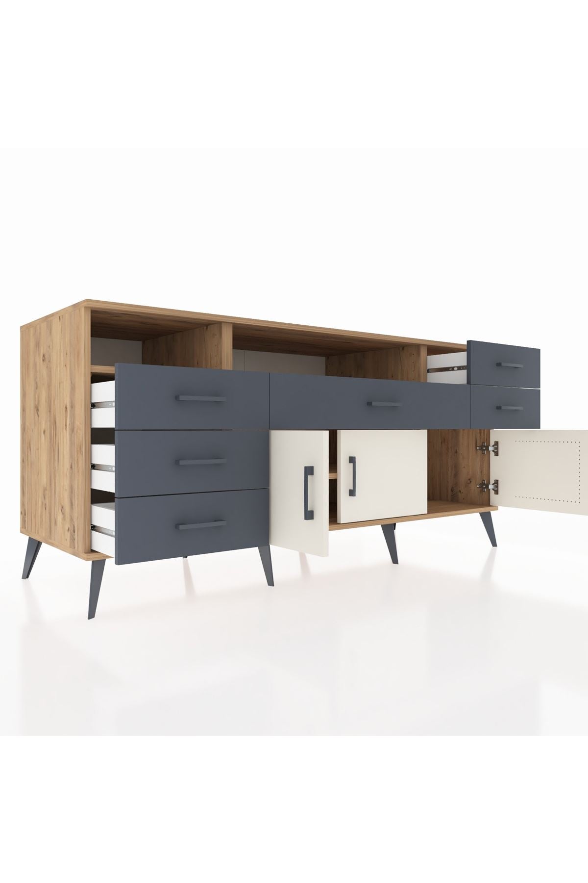 Kronos Konsol 3 Raflı 6 Çekmeceli 3 Kapaklı 176x59x83 - S610M014V23C
