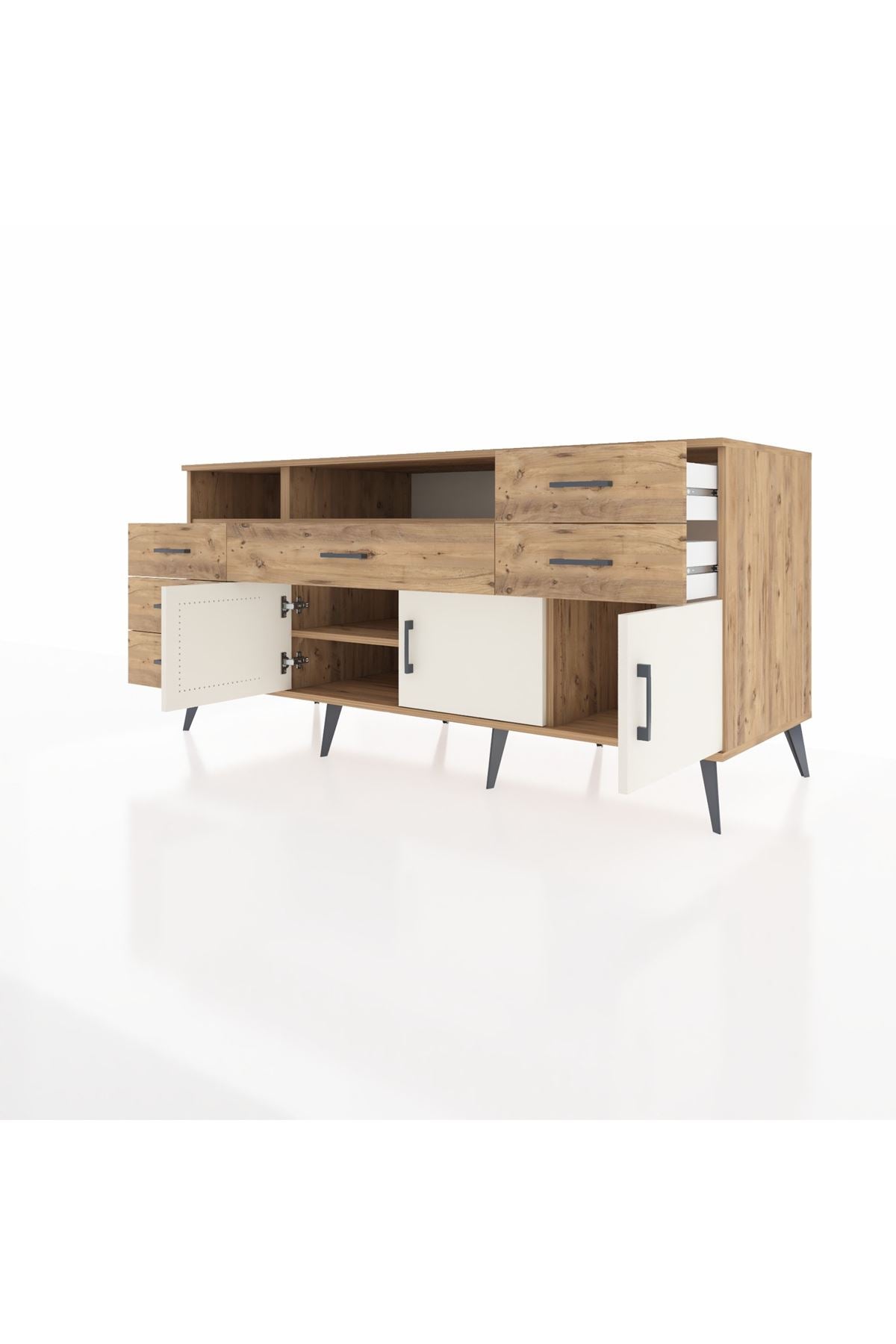 Kronos Konsol 3 Raflı 6 Çekmeceli 3 Kapaklı 176x59x83 - S610M014V24C