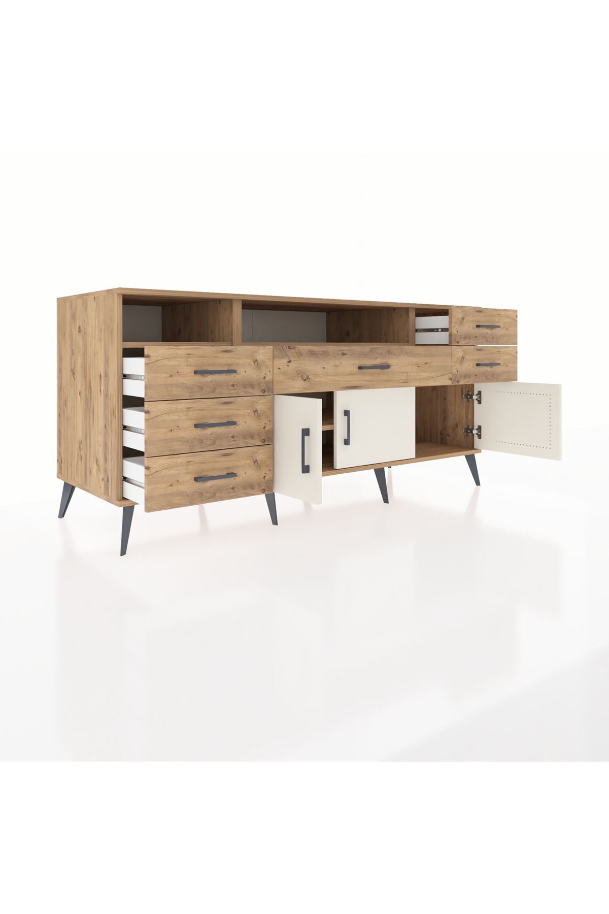 Kronos Konsol 3 Raflı 6 Çekmeceli 3 Kapaklı 176x59x83 - S610M014V24C