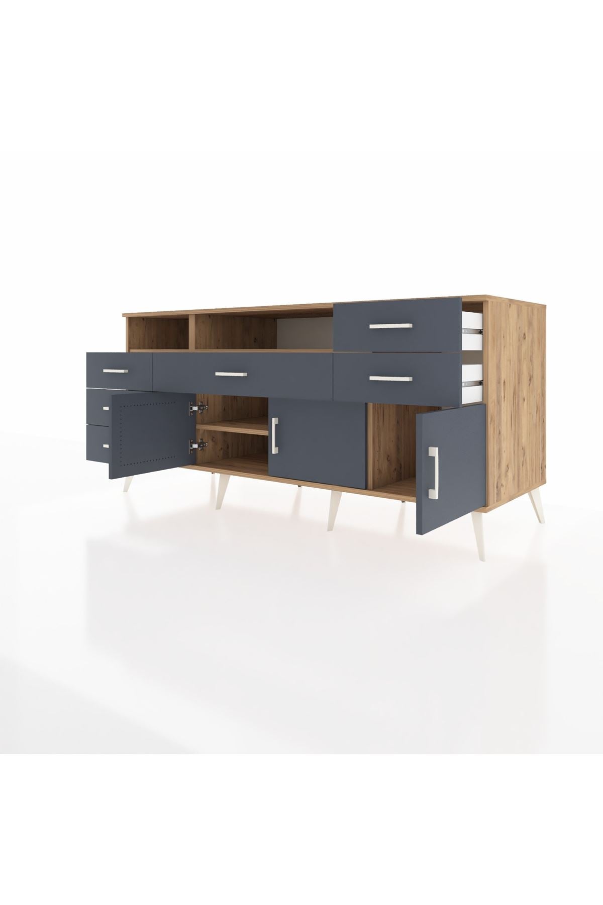 Kronos Konsol 3 Raflı 6 Çekmeceli 3 Kapaklı 176x59x83 - S610M014V26C