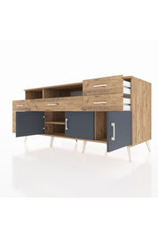 Kronos Konsol 3 Raflı 6 Çekmeceli 3 Kapaklı 176x59x83 - S610M014V27C