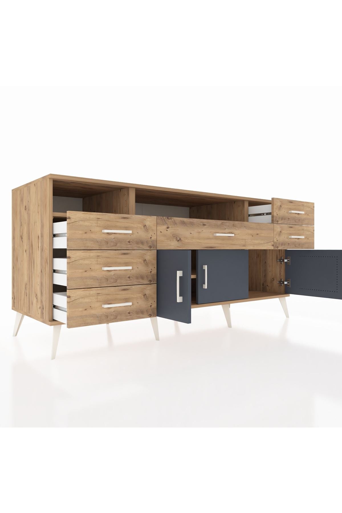 Kronos Konsol 3 Raflı 6 Çekmeceli 3 Kapaklı 176x59x83 - S610M014V27C