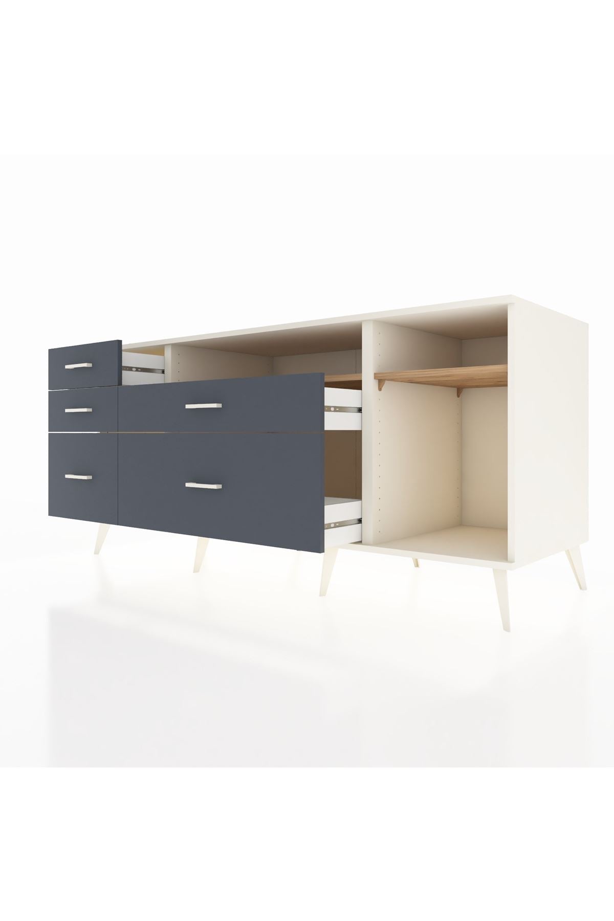 Kronos Konsol 2 Raflı 5 Çekmeceli 176x59x83 - S610M015V02C