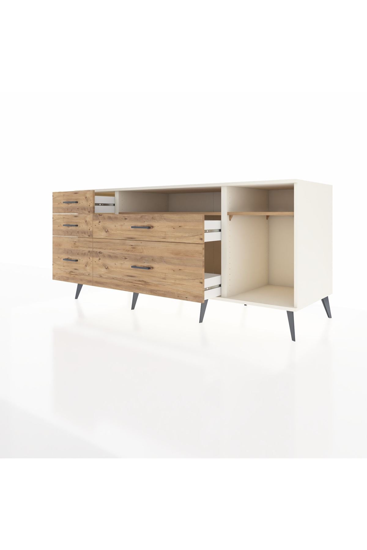 Kronos Konsol 2 Raflı 5 Çekmeceli 176x59x83 - S610M015V03C