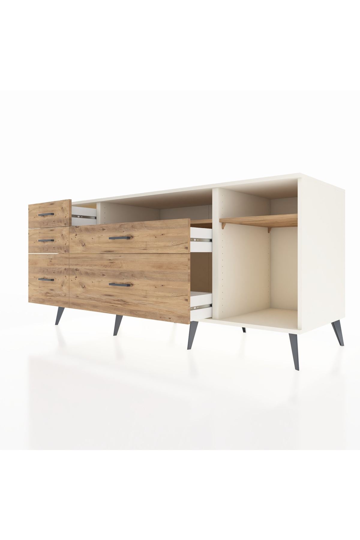 Kronos Konsol 2 Raflı 5 Çekmeceli 176x59x83 - S610M015V03C