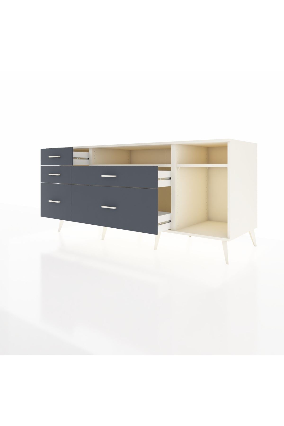 Kronos Konsol 2 Raflı 5 Çekmeceli 176x59x83 - S610M015V05C