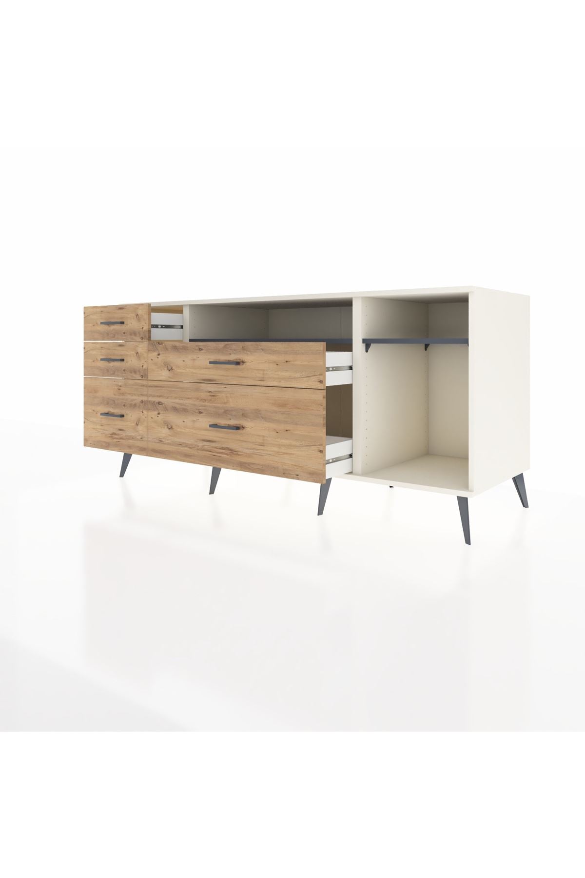 Kronos Konsol 2 Raflı 5 Çekmeceli 176x59x83 - S610M015V09C