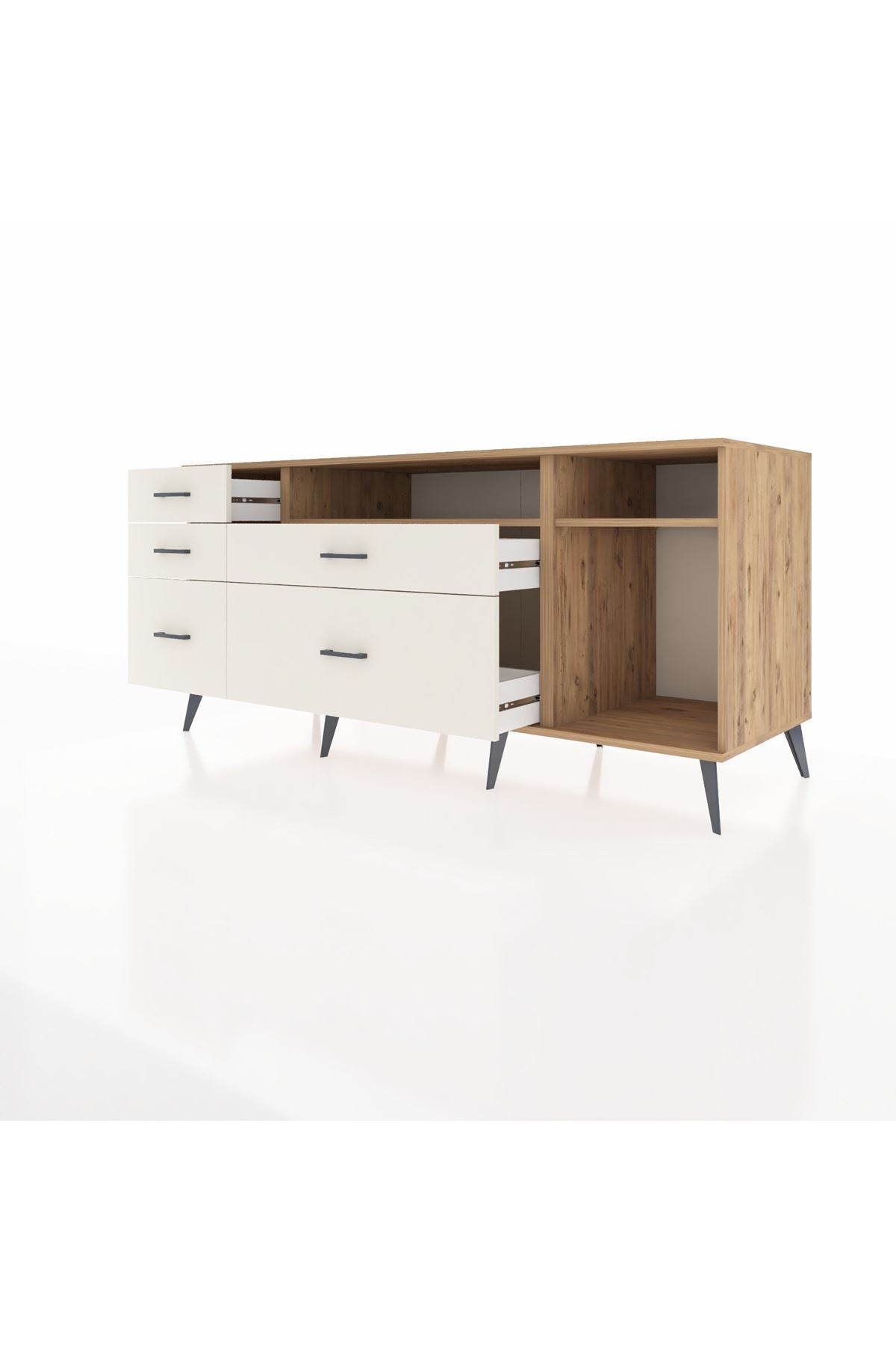 Kronos Konsol 2 Raflı 5 Çekmeceli 176x59x83 - S610M015V19C