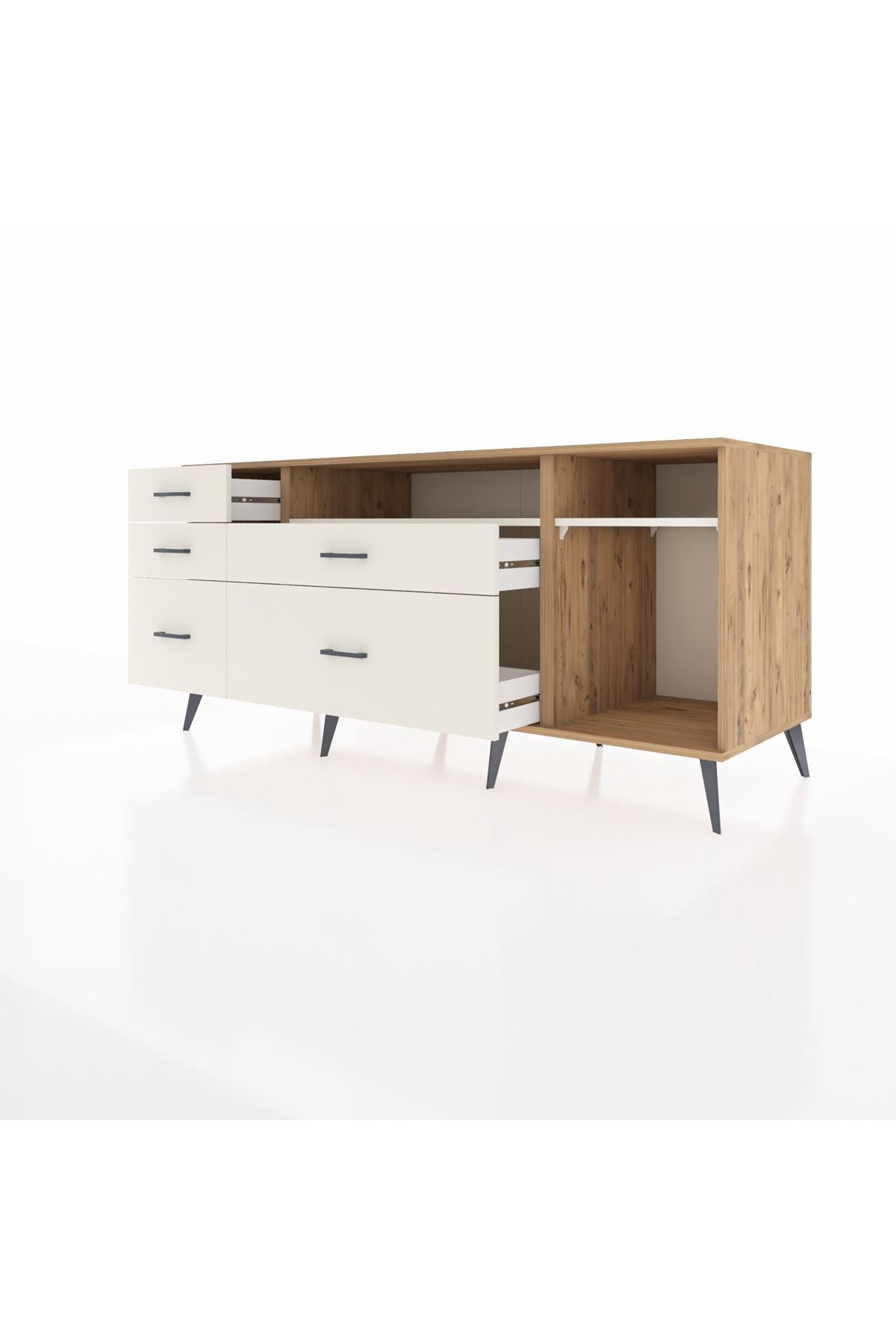 Kronos Konsol 2 Raflı 5 Çekmeceli 176x59x83 - S610M015V22C