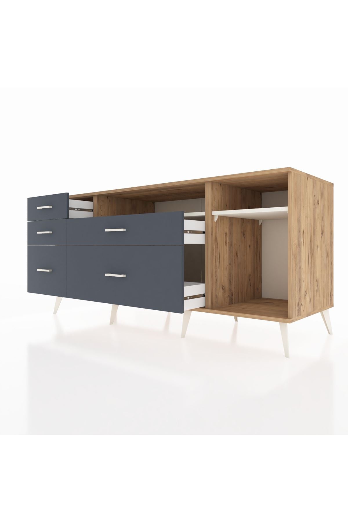 Kronos Konsol 2 Raflı 5 Çekmeceli 176x59x83 - S610M015V23C