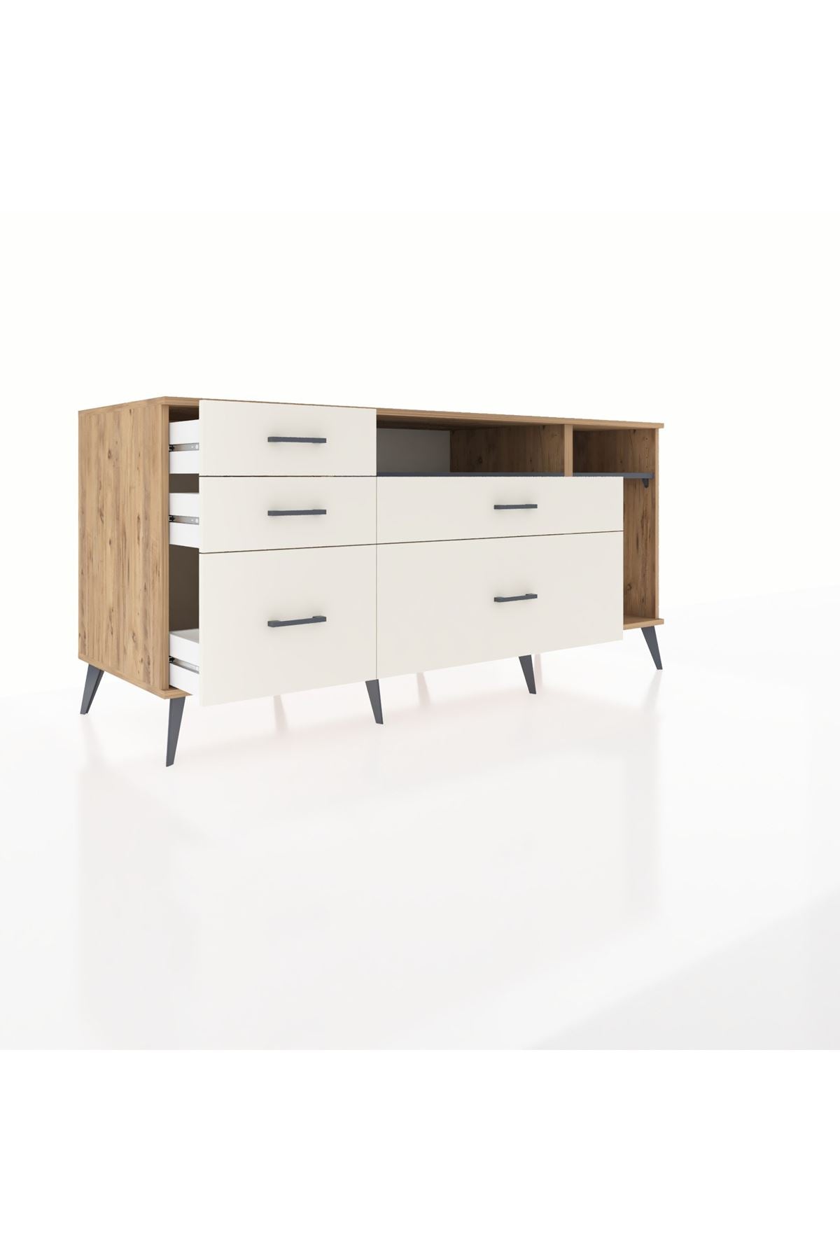 Kronos Konsol 2 Raflı 5 Çekmeceli 176x59x83 - S610M015V25C