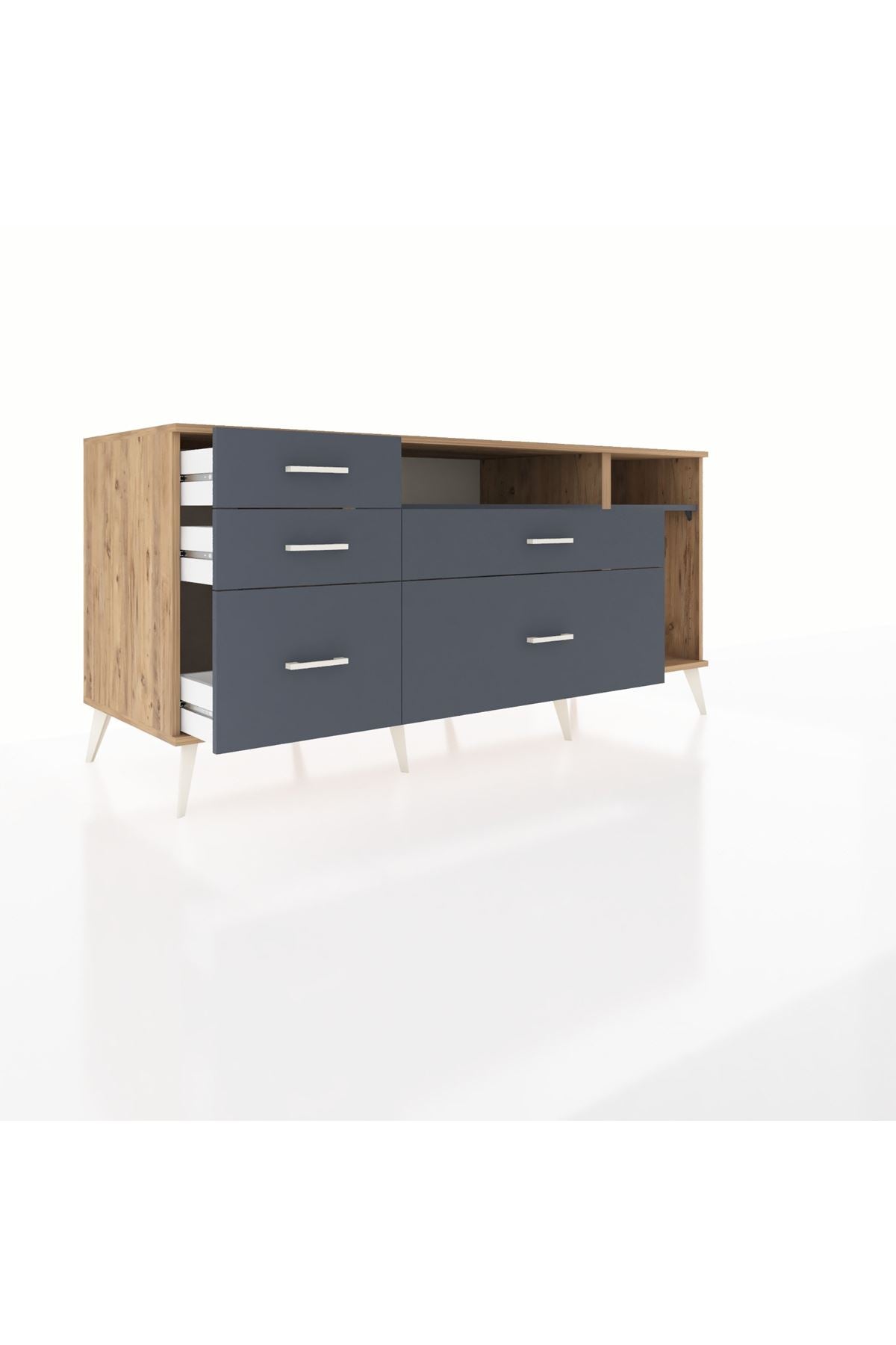 Kronos Konsol 2 Raflı 5 Çekmeceli 176x59x83 - S610M015V26C