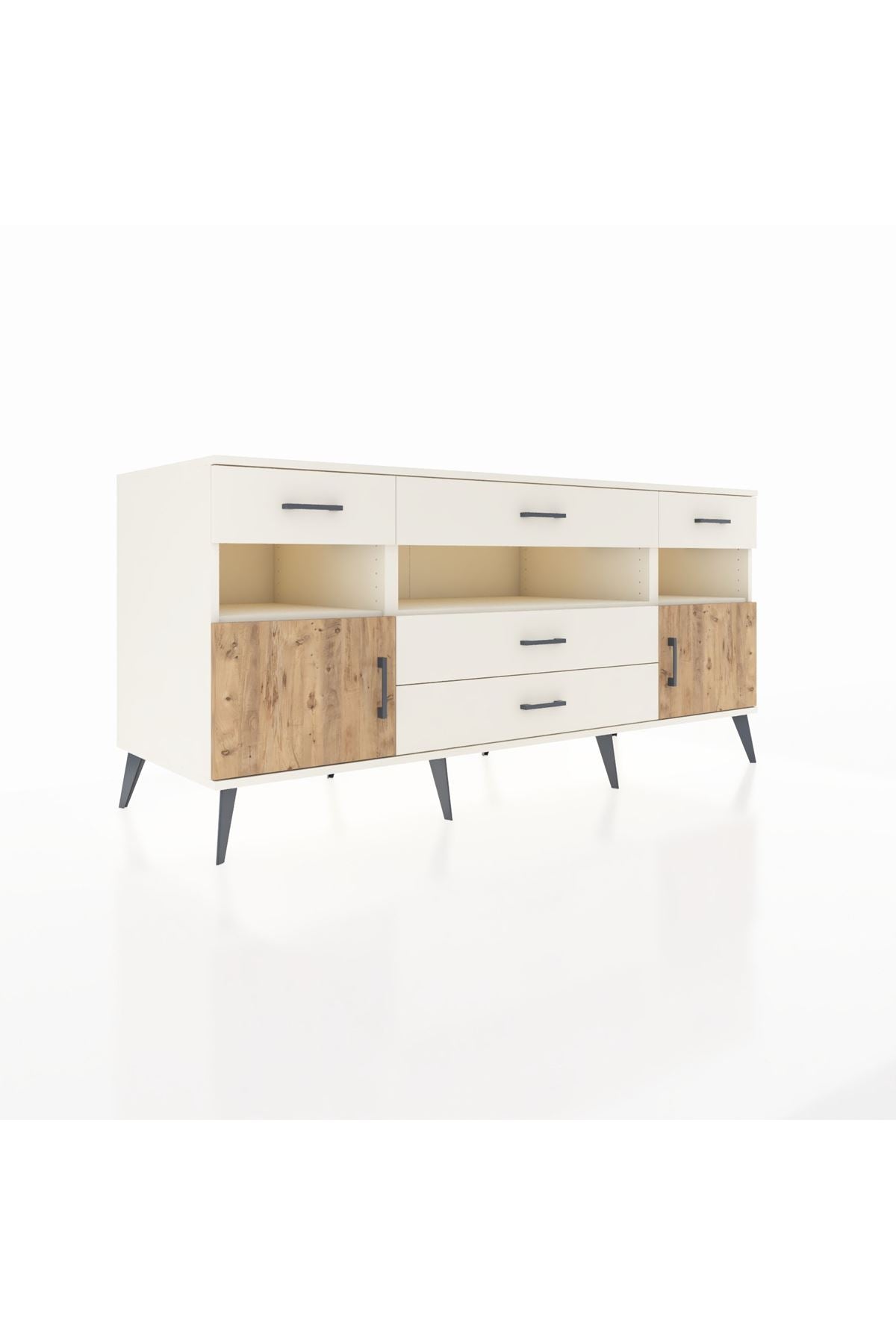 Kronos Konsol 3 Raflı 5 Çekmeceli 2 Kapaklı 176x59x83 - S610M016V01C