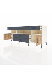 Kronos Konsol 3 Raflı 5 Çekmeceli 2 Kapaklı 176x59x83 - S610M016V02C