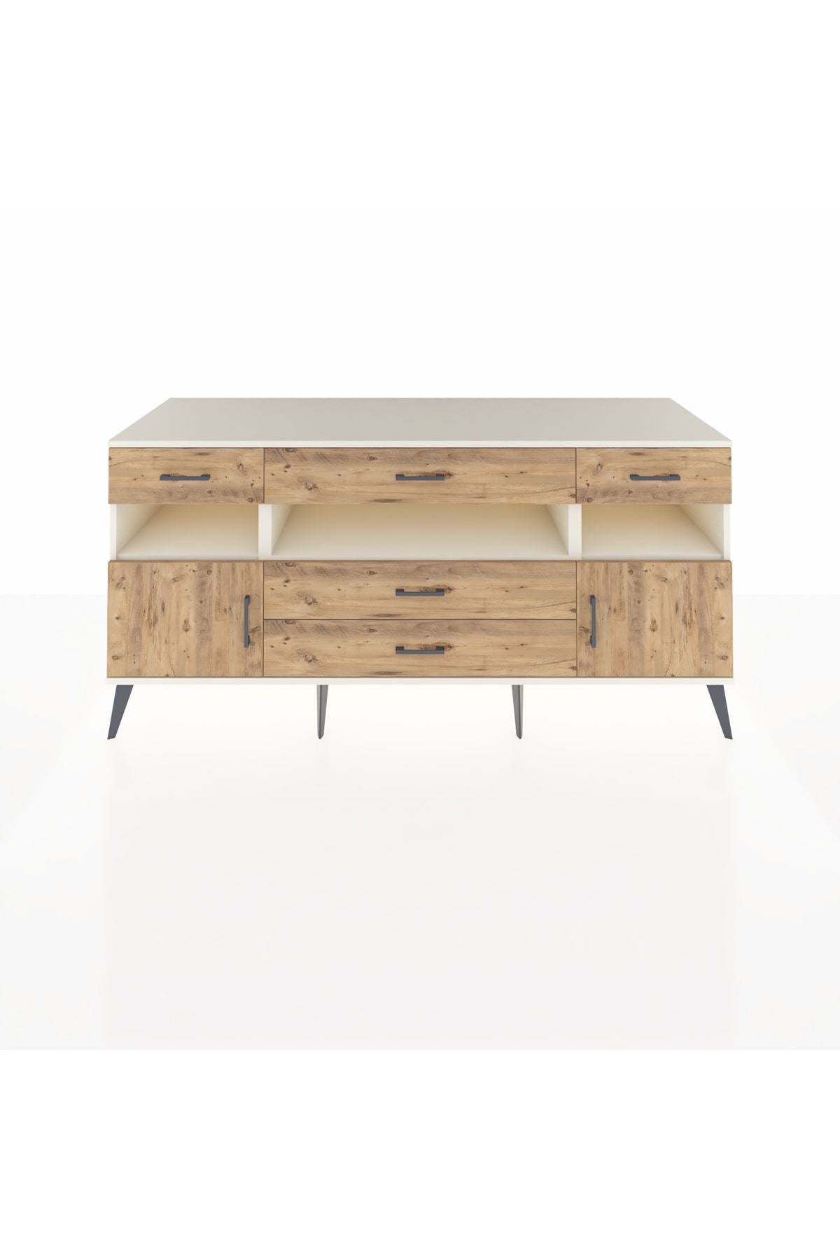 Kronos Konsol 3 Raflı 5 Çekmeceli 2 Kapaklı 176x59x83 - S610M016V03C