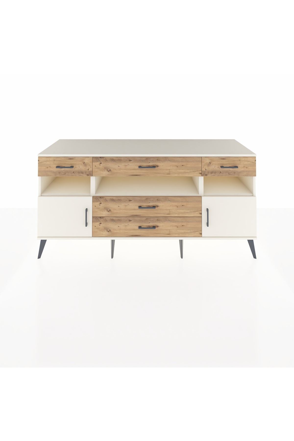 Kronos Konsol 3 Raflı 5 Çekmeceli 2 Kapaklı 176x59x83 - S610M016V06C