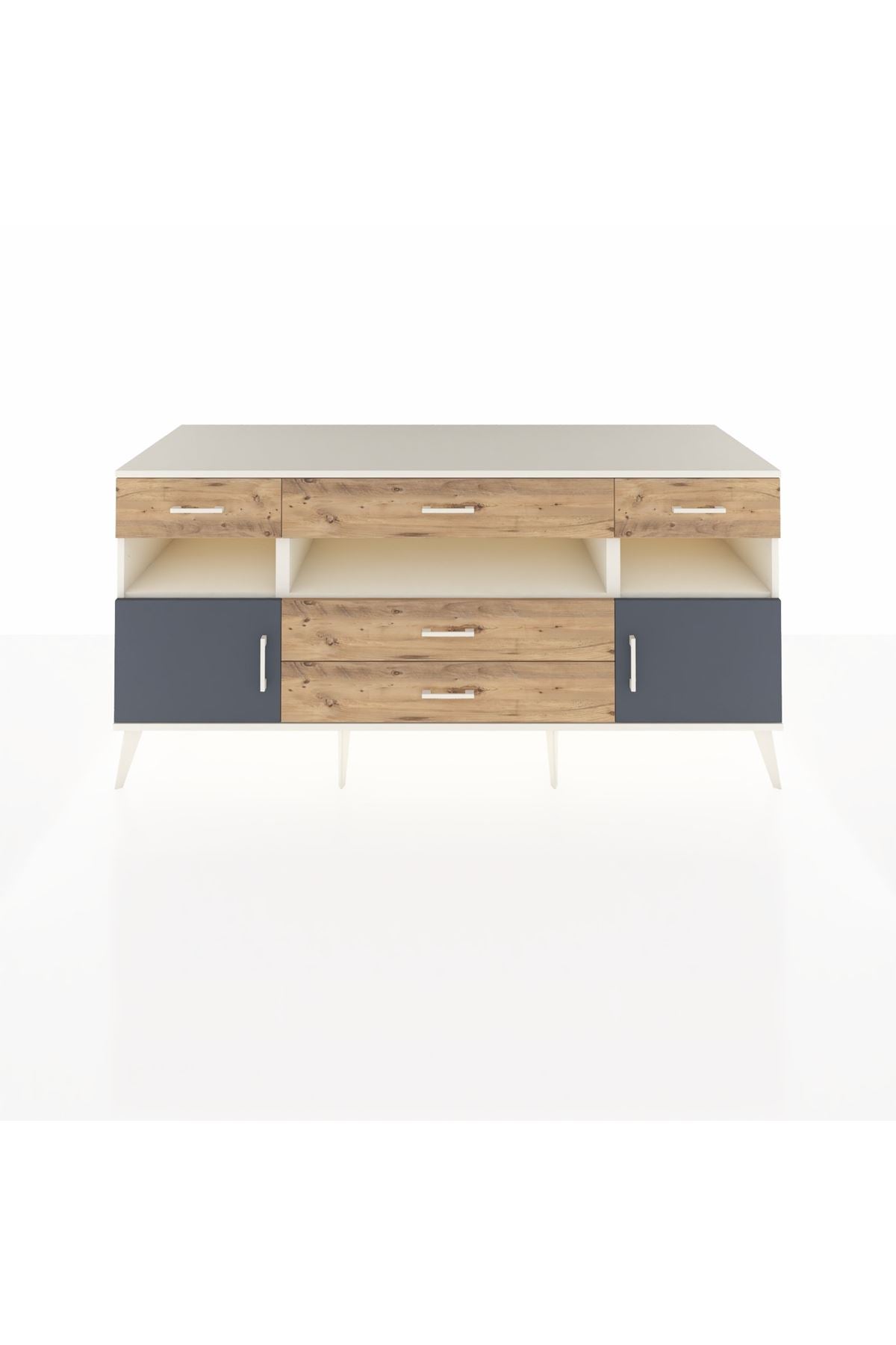 Kronos Konsol 3 Raflı 5 Çekmeceli 2 Kapaklı 176x59x83 - S610M016V09C