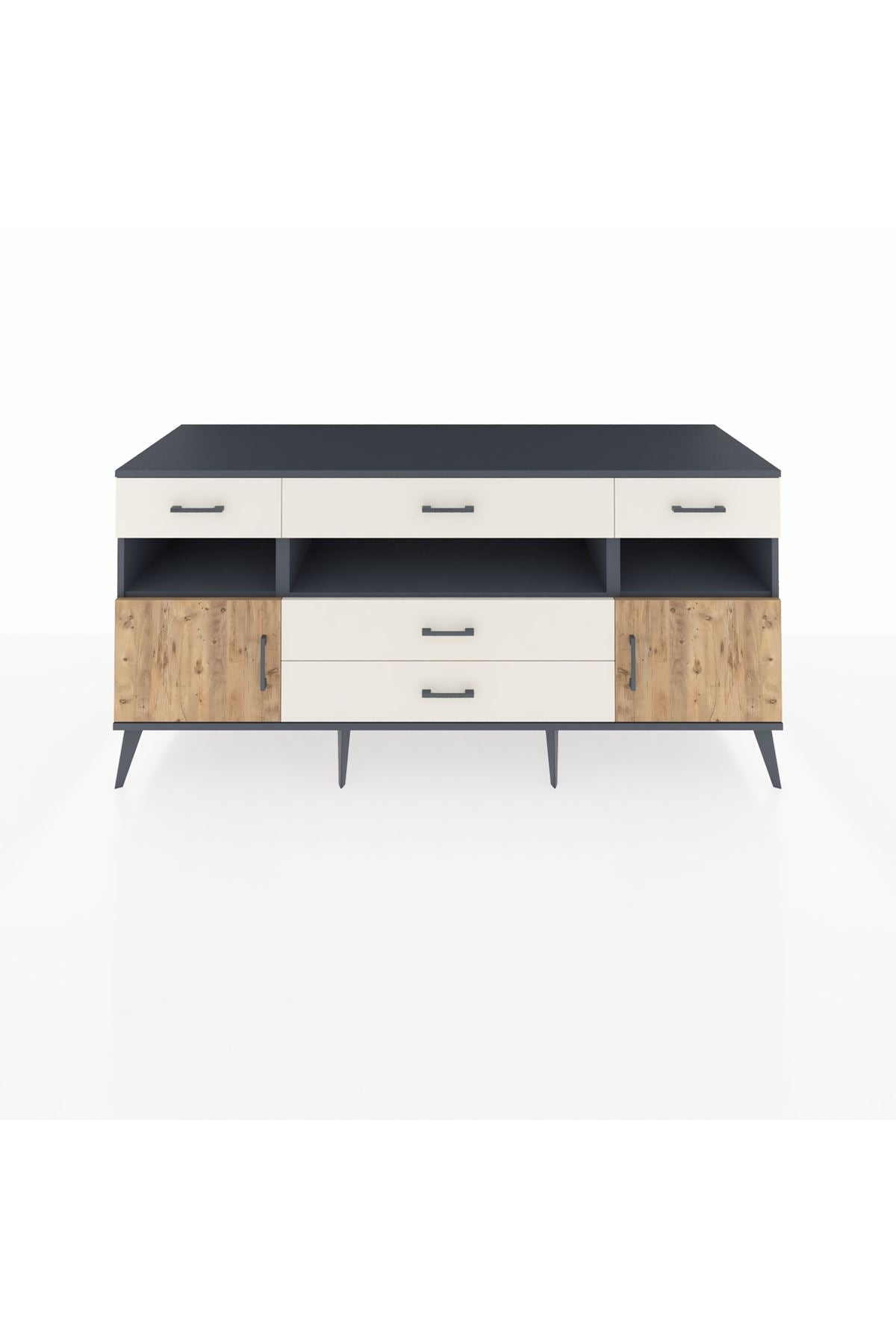 Kronos Konsol 3 Raflı 5 Çekmeceli 2 Kapaklı 176x59x83 - S610M016V10C