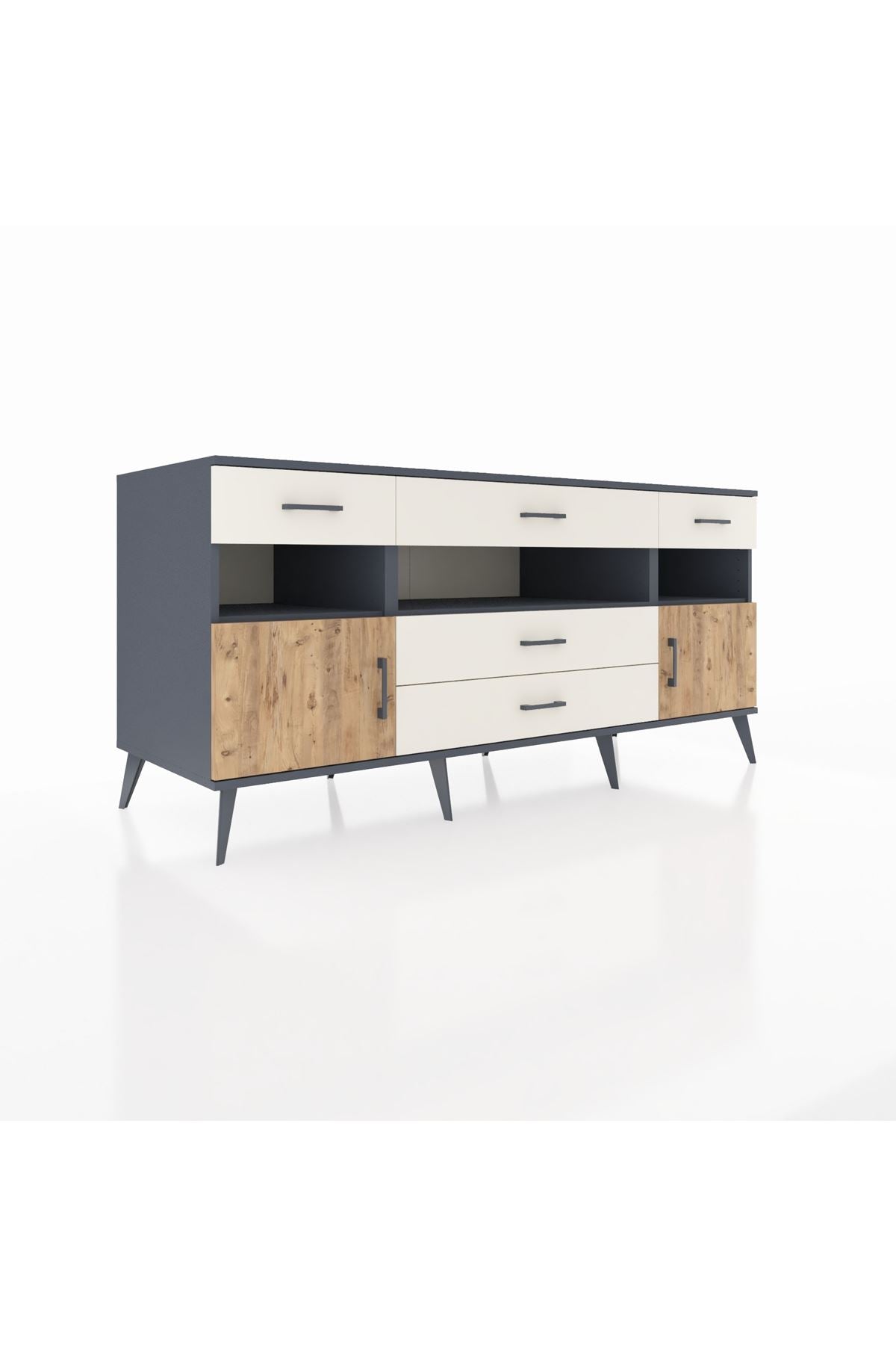 Kronos Konsol 3 Raflı 5 Çekmeceli 2 Kapaklı 176x59x83 - S610M016V10C