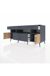Kronos Konsol 3 Raflı 5 Çekmeceli 2 Kapaklı 176x59x83 - S610M016V11C