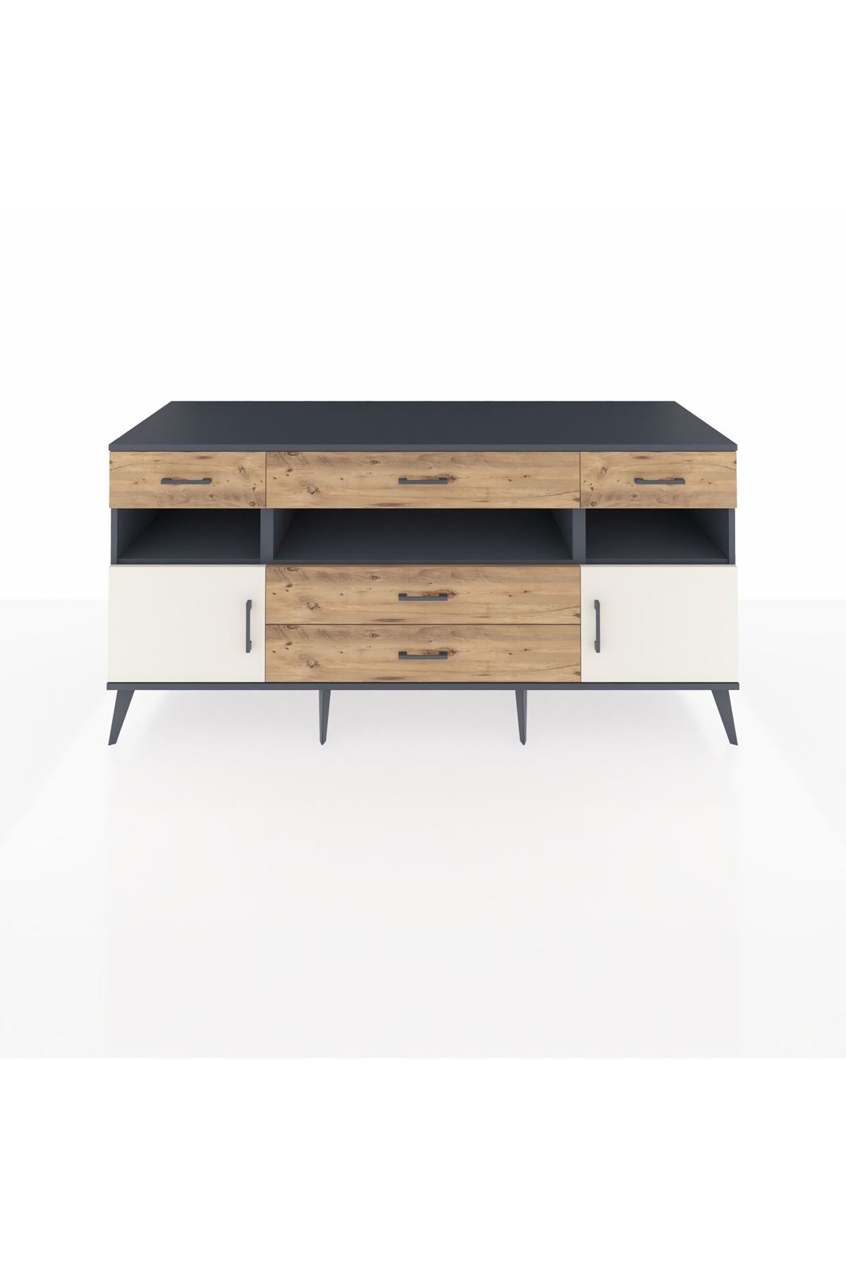 Kronos Konsol 3 Raflı 5 Çekmeceli 2 Kapaklı 176x59x83 - S610M016V15C