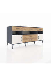 Kronos Konsol 3 Raflı 5 Çekmeceli 2 Kapaklı 176x59x83 - S610M016V15C