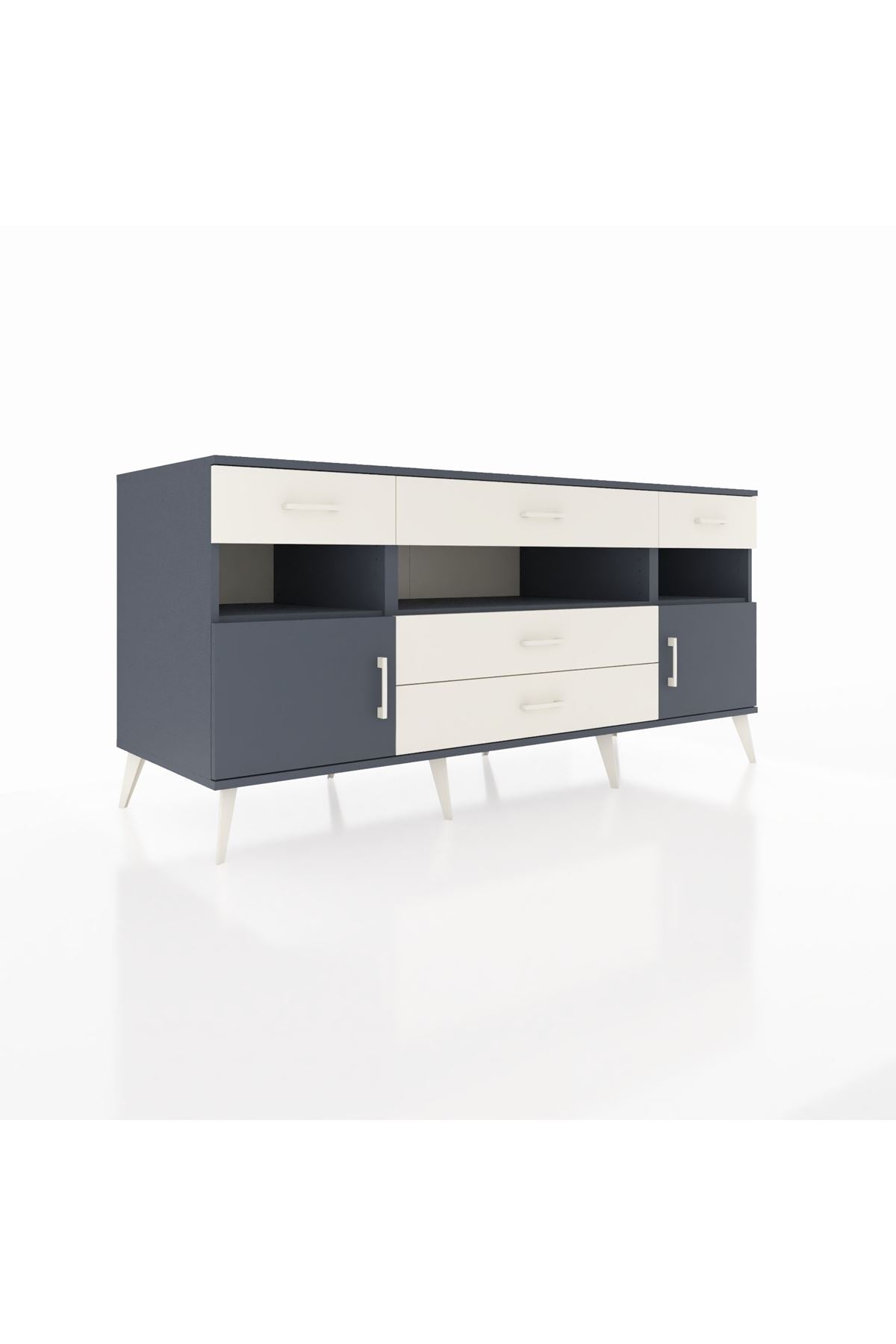 Kronos Konsol 3 Raflı 5 Çekmeceli 2 Kapaklı 176x59x83 - S610M016V16C