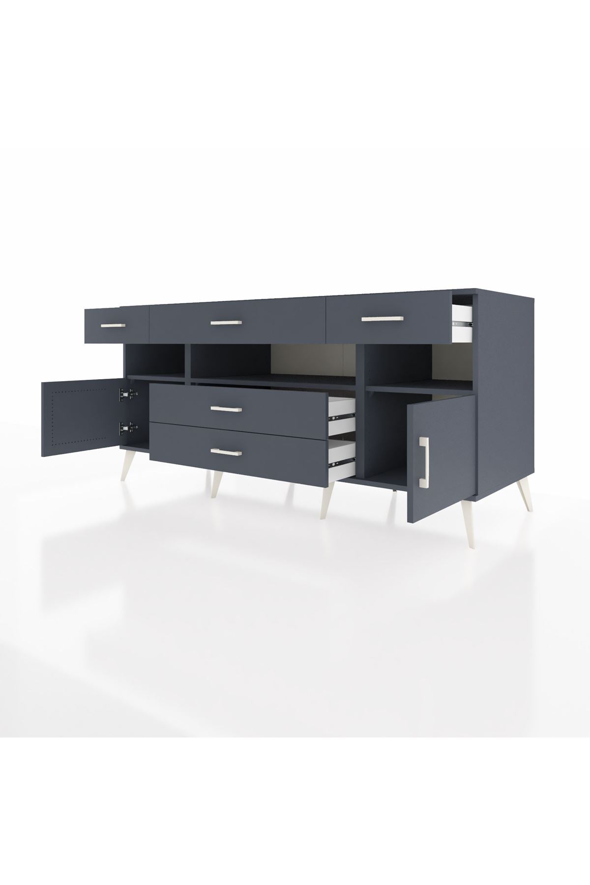 Kronos Konsol 3 Raflı 5 Çekmeceli 2 Kapaklı 176x59x83 - S610M016V17C