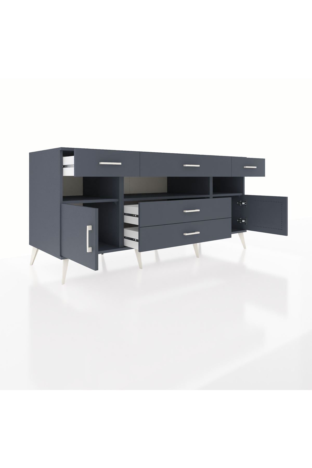Kronos Konsol 3 Raflı 5 Çekmeceli 2 Kapaklı 176x59x83 - S610M016V17C