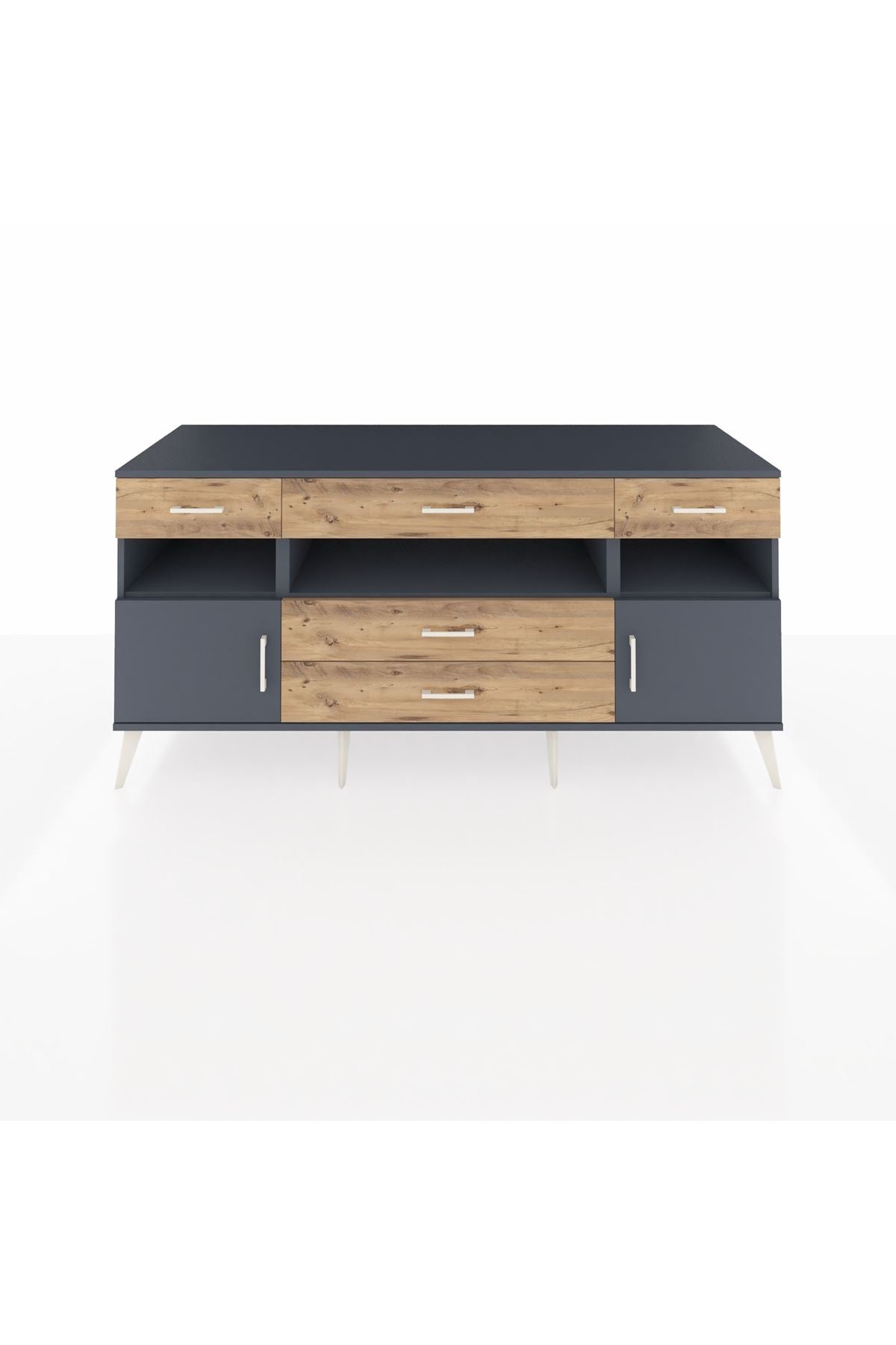 Kronos Konsol 3 Raflı 5 Çekmeceli 2 Kapaklı 176x59x83 - S610M016V18C