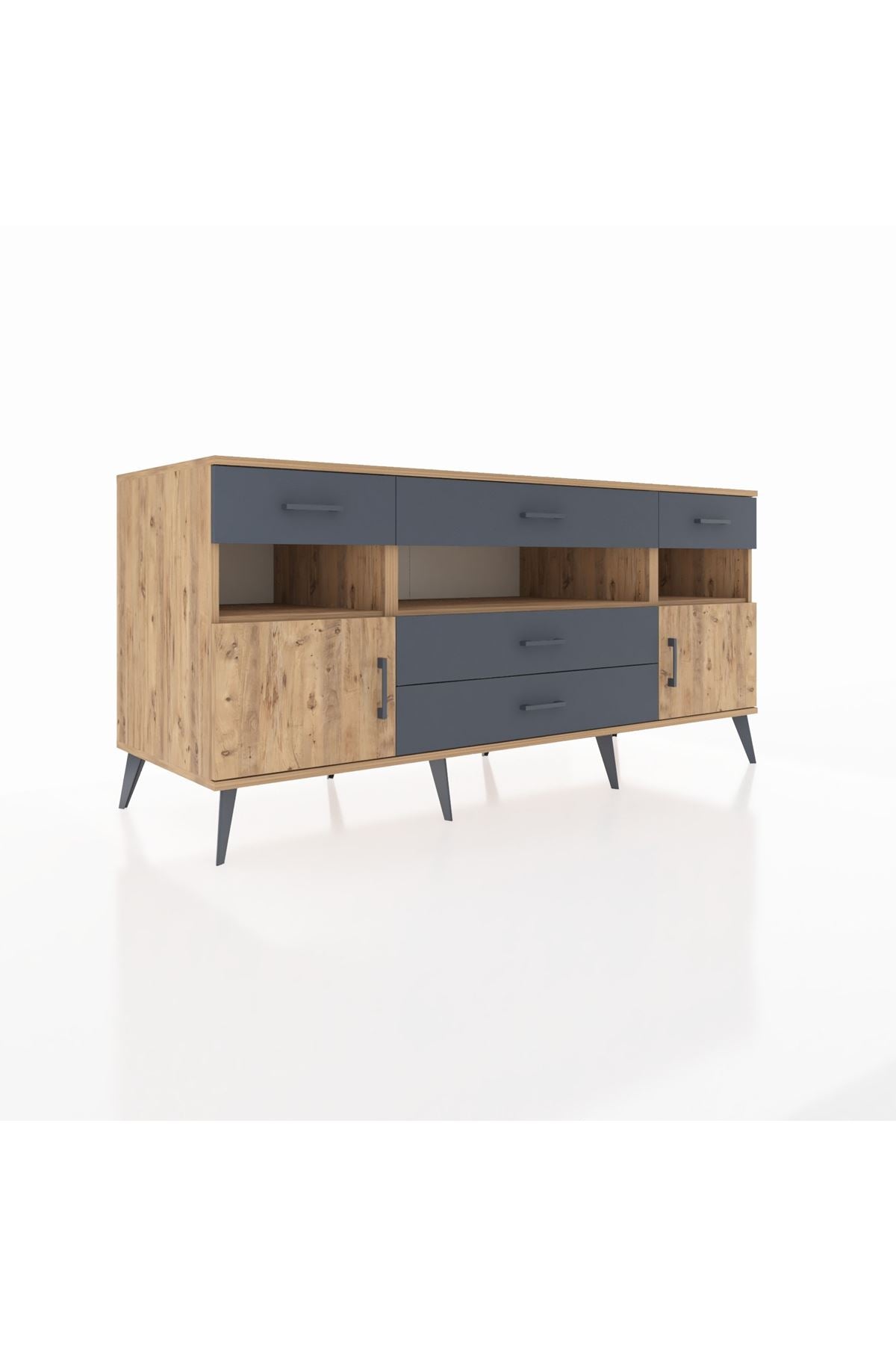 Kronos Konsol 3 Raflı 5 Çekmeceli 2 Kapaklı 176x59x83 - S610M016V20C