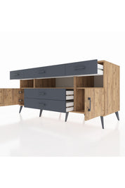 Kronos Konsol 3 Raflı 5 Çekmeceli 2 Kapaklı 176x59x83 - S610M016V20C