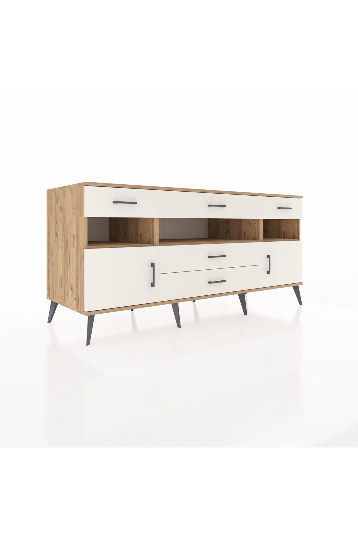Kronos Konsol 3 Raflı 5 Çekmeceli 2 Kapaklı 176x59x83 - S610M016V22C