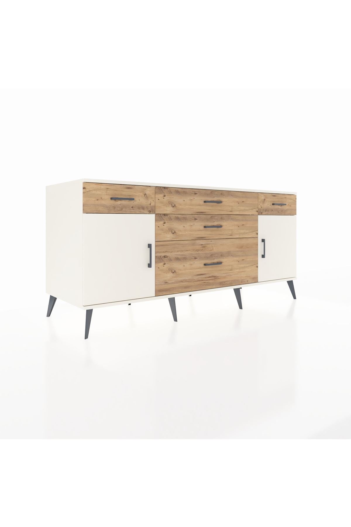 Kronos Konsol 2 Raflı 5 Çekmeceli 2 Kapaklı 176x59x83 - S610M017V06C
