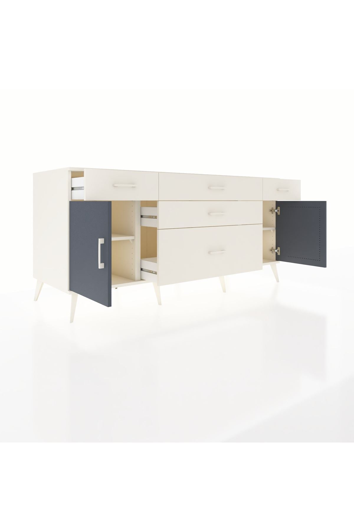 Kronos Konsol 2 Raflı 5 Çekmeceli 2 Kapaklı 176x59x83 - S610M017V07C