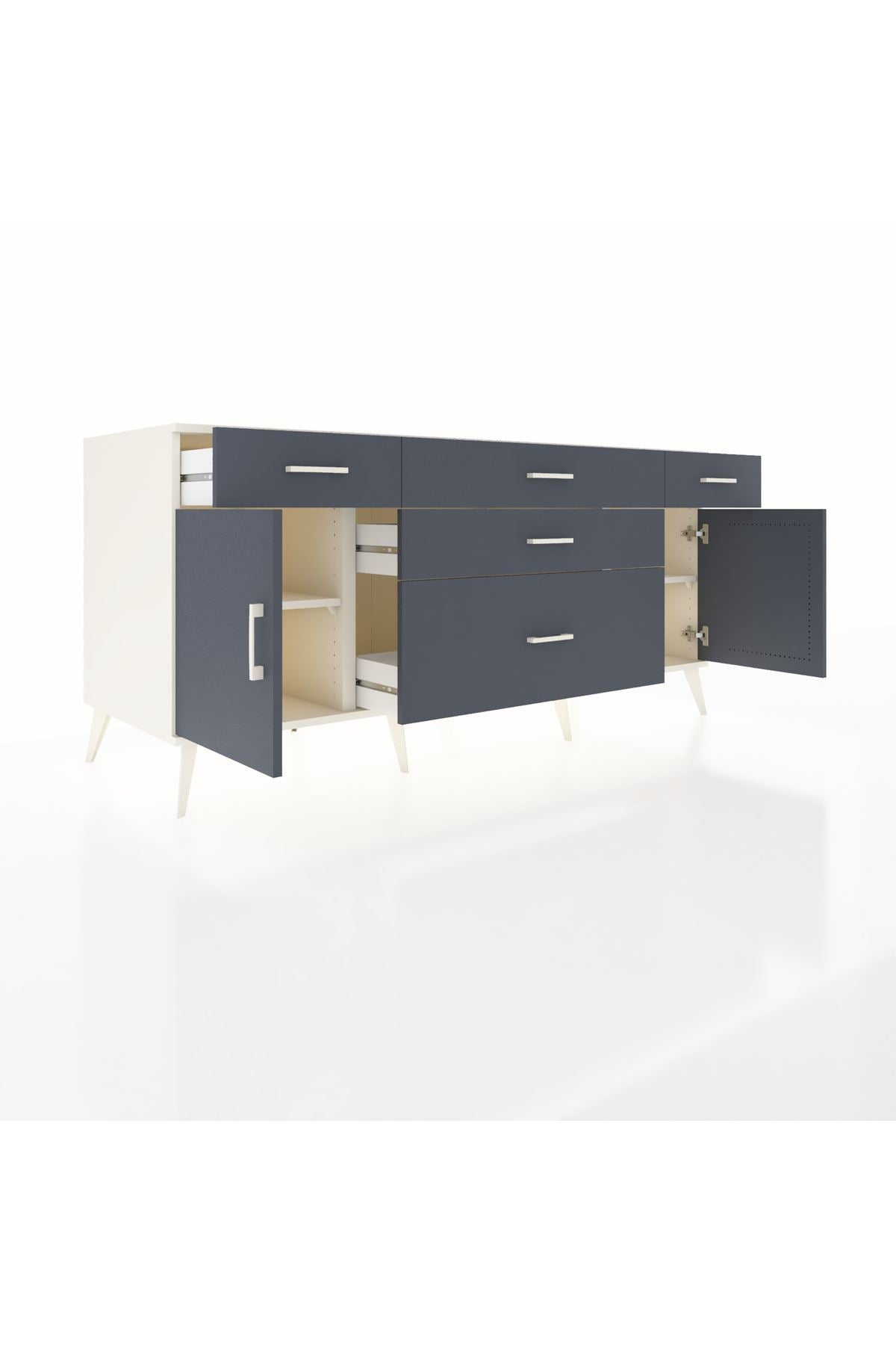 Kronos Konsol 2 Raflı 5 Çekmeceli 2 Kapaklı 176x59x83 - S610M017V08C