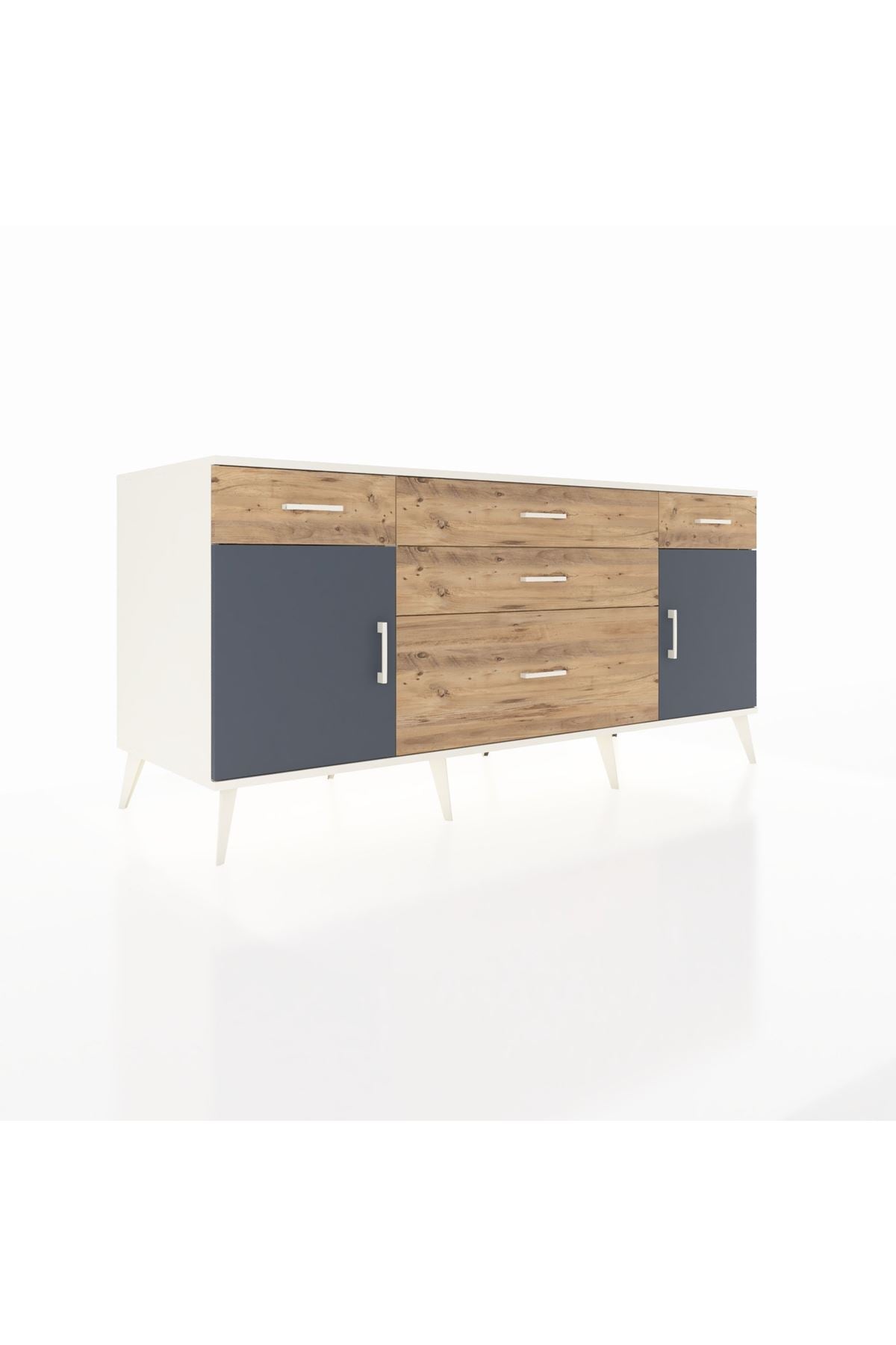 Kronos Konsol 2 Raflı 5 Çekmeceli 2 Kapaklı 176x59x83 - S610M017V09C