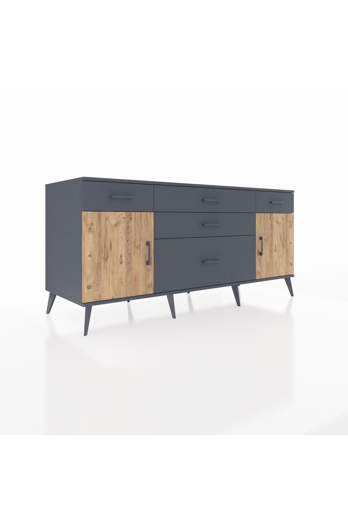 Kronos Konsol 2 Raflı 5 Çekmeceli 2 Kapaklı 176x59x83 - S610M017V11C