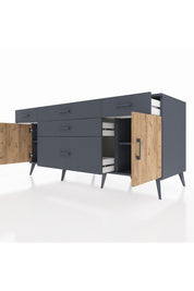 Kronos Konsol 2 Raflı 5 Çekmeceli 2 Kapaklı 176x59x83 - S610M017V11C
