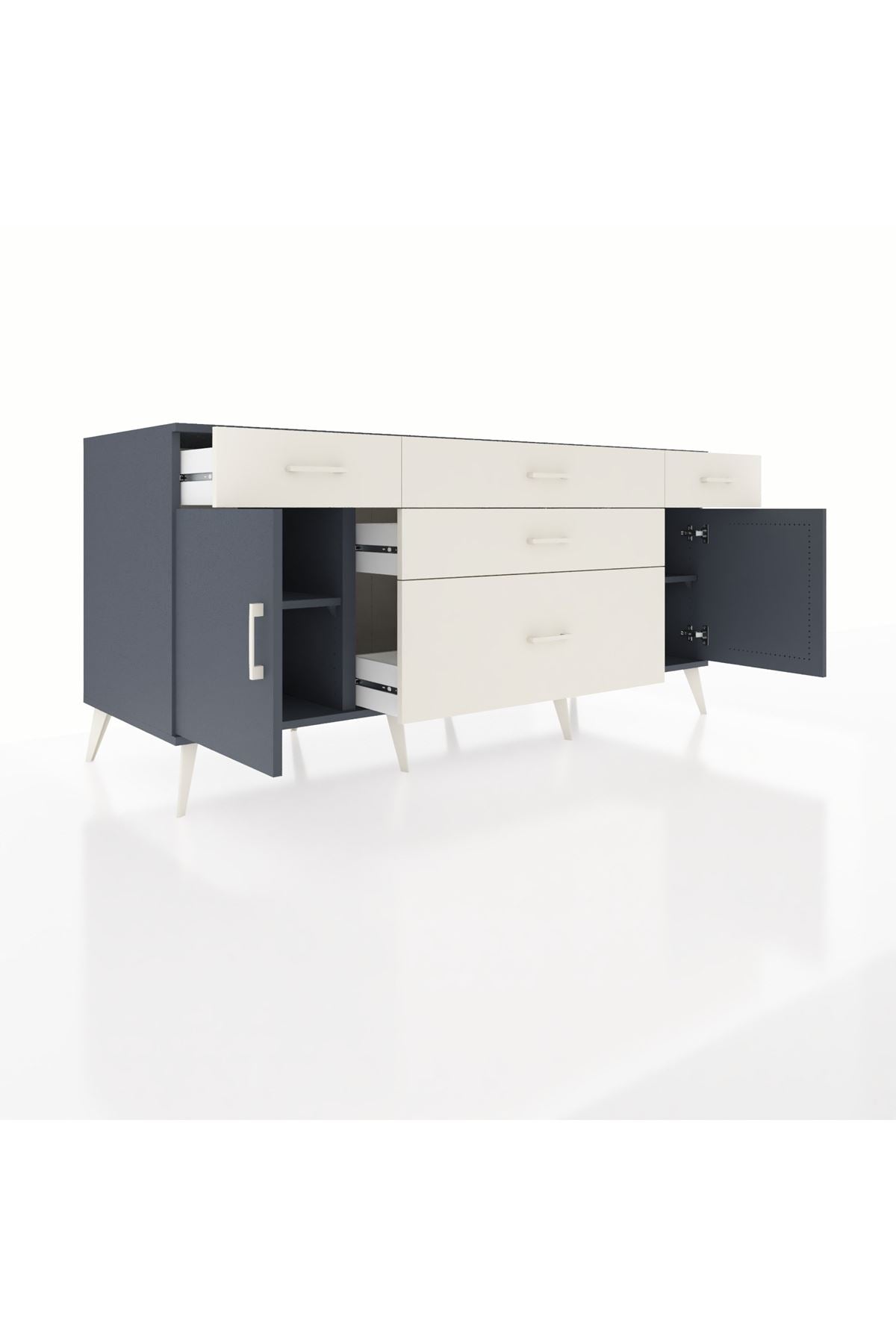 Kronos Konsol 2 Raflı 5 Çekmeceli 2 Kapaklı 176x59x83 - S610M017V16C