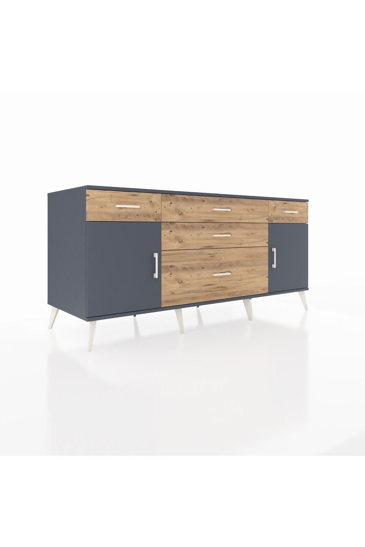 Kronos Konsol 2 Raflı 5 Çekmeceli 2 Kapaklı 176x59x83 - S610M017V18C