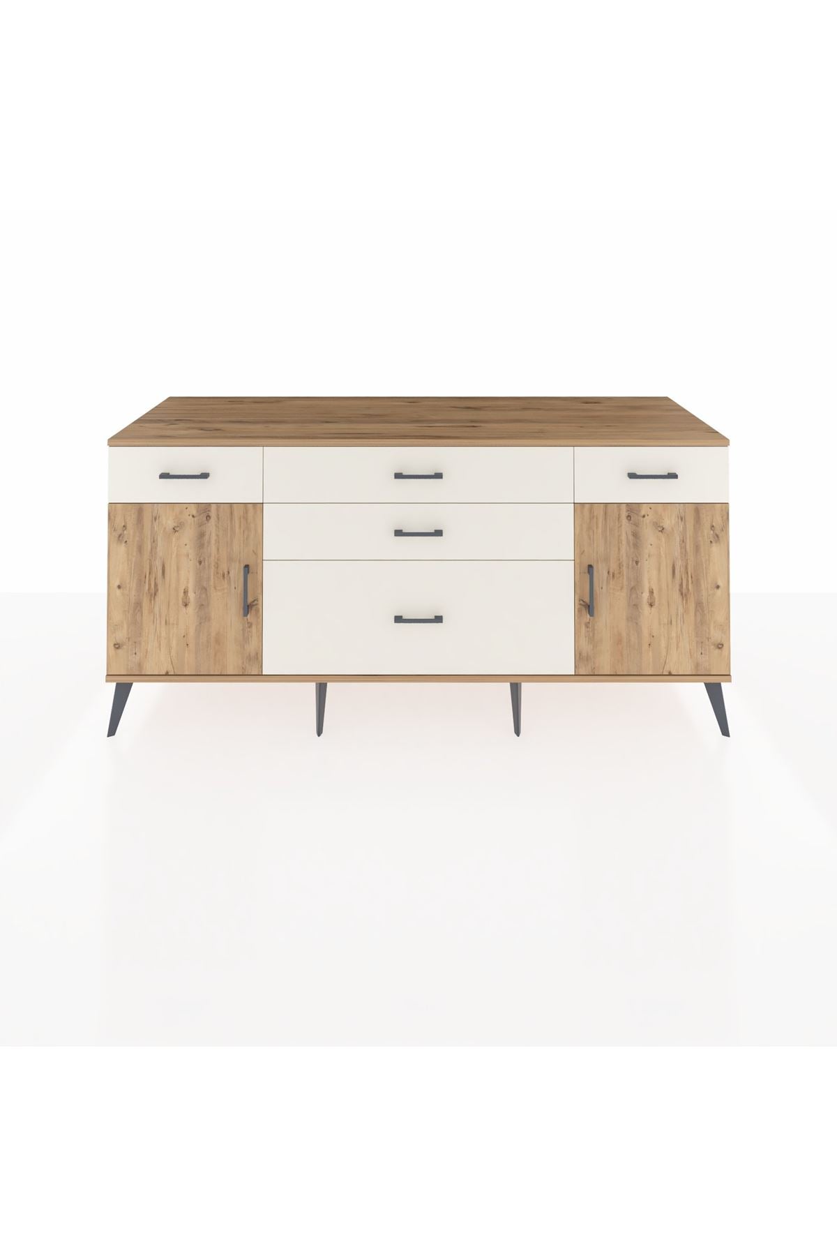Kronos Konsol 2 Raflı 5 Çekmeceli 2 Kapaklı 176x59x83 - S610M017V19C