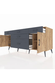 Kronos Konsol 2 Raflı 5 Çekmeceli 2 Kapaklı 176x59x83 - S610M017V20C
