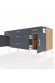 Kronos Konsol 2 Raflı 5 Çekmeceli 2 Kapaklı 176x59x83 - S610M017V26C