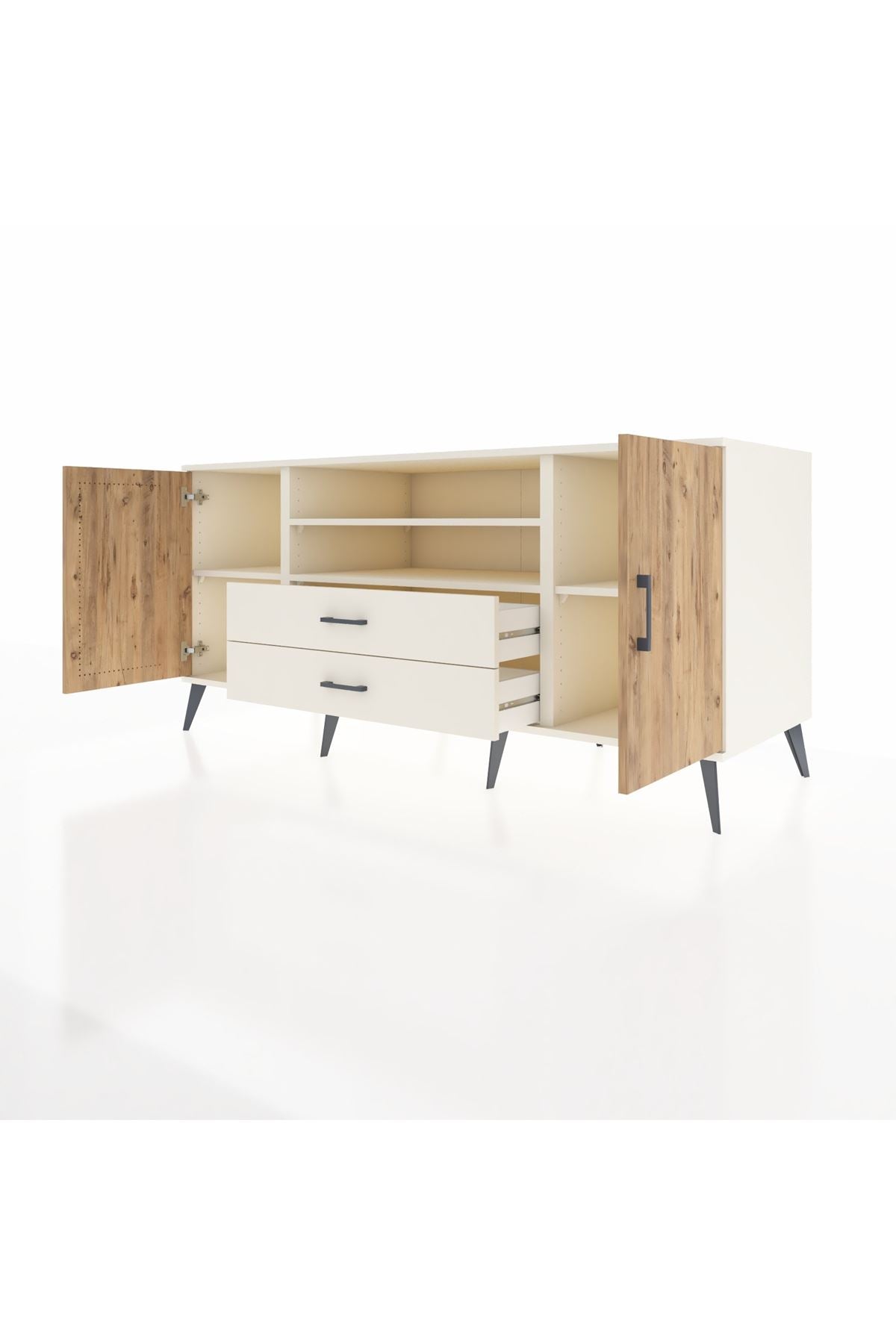 Kronos Konsol 4 Raflı 2 Çekmeceli 2 Kapaklı 176x59x83 - S610M018V01C