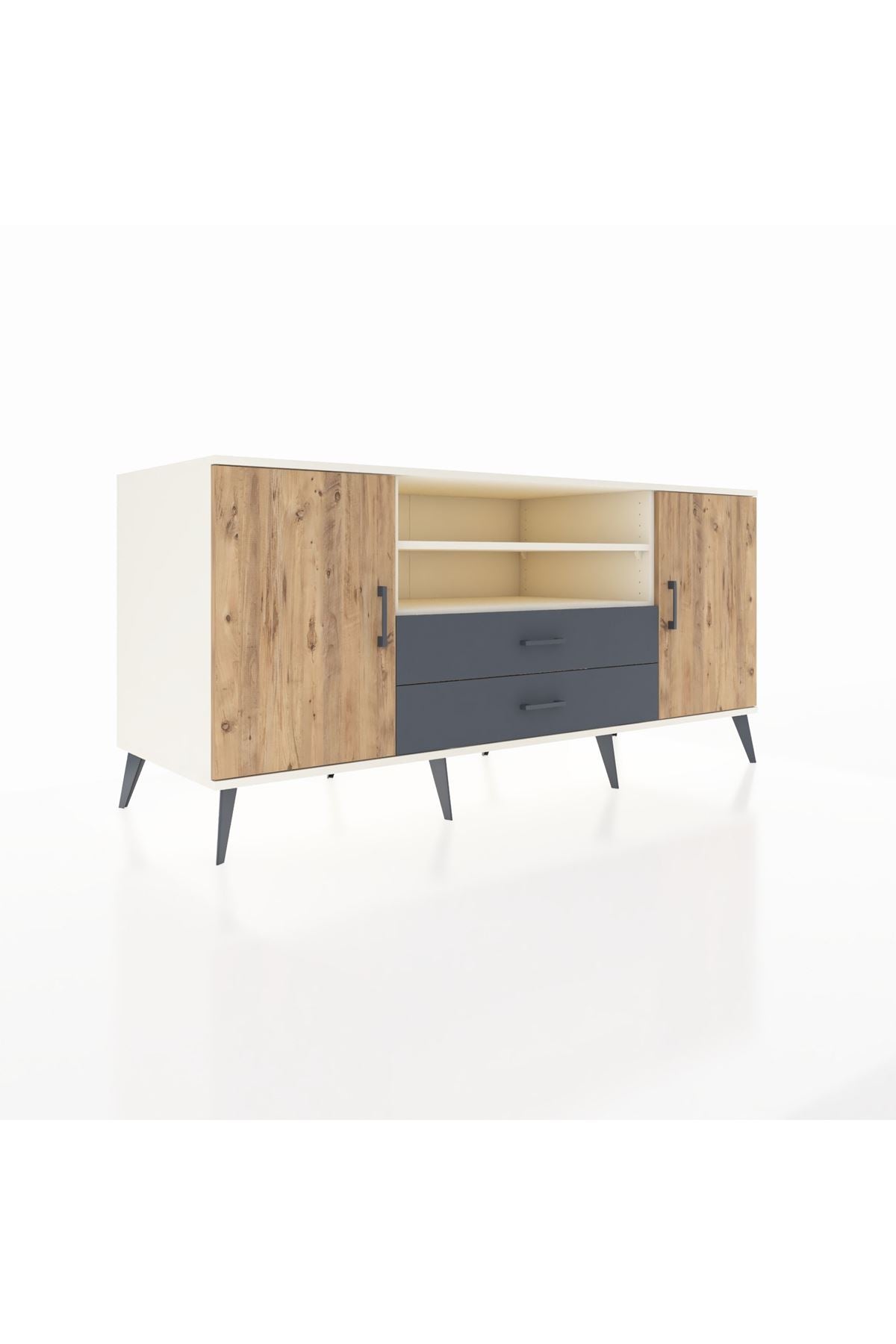 Kronos Konsol 4 Raflı 2 Çekmeceli 2 Kapaklı 176x59x83 - S610M018V02C