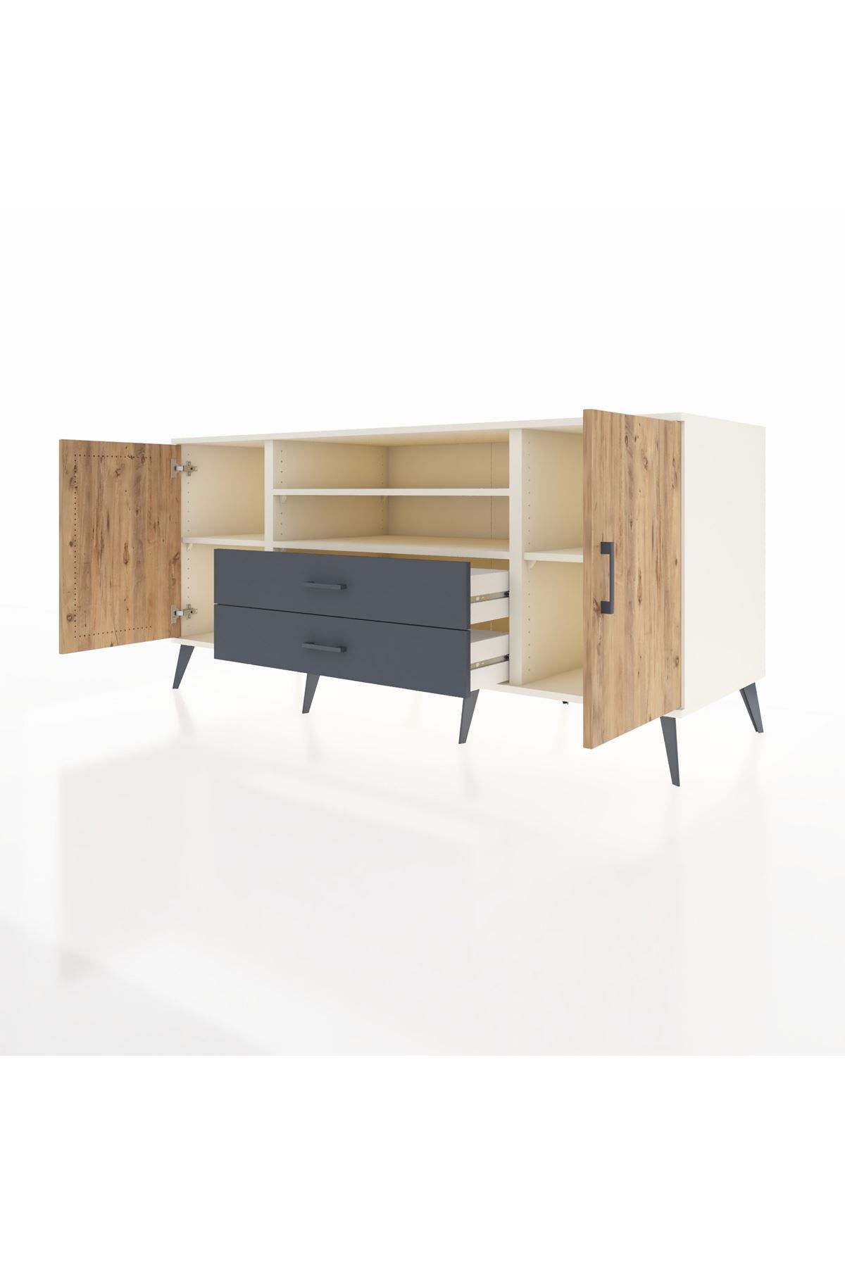 Kronos Konsol 4 Raflı 2 Çekmeceli 2 Kapaklı 176x59x83 - S610M018V02C