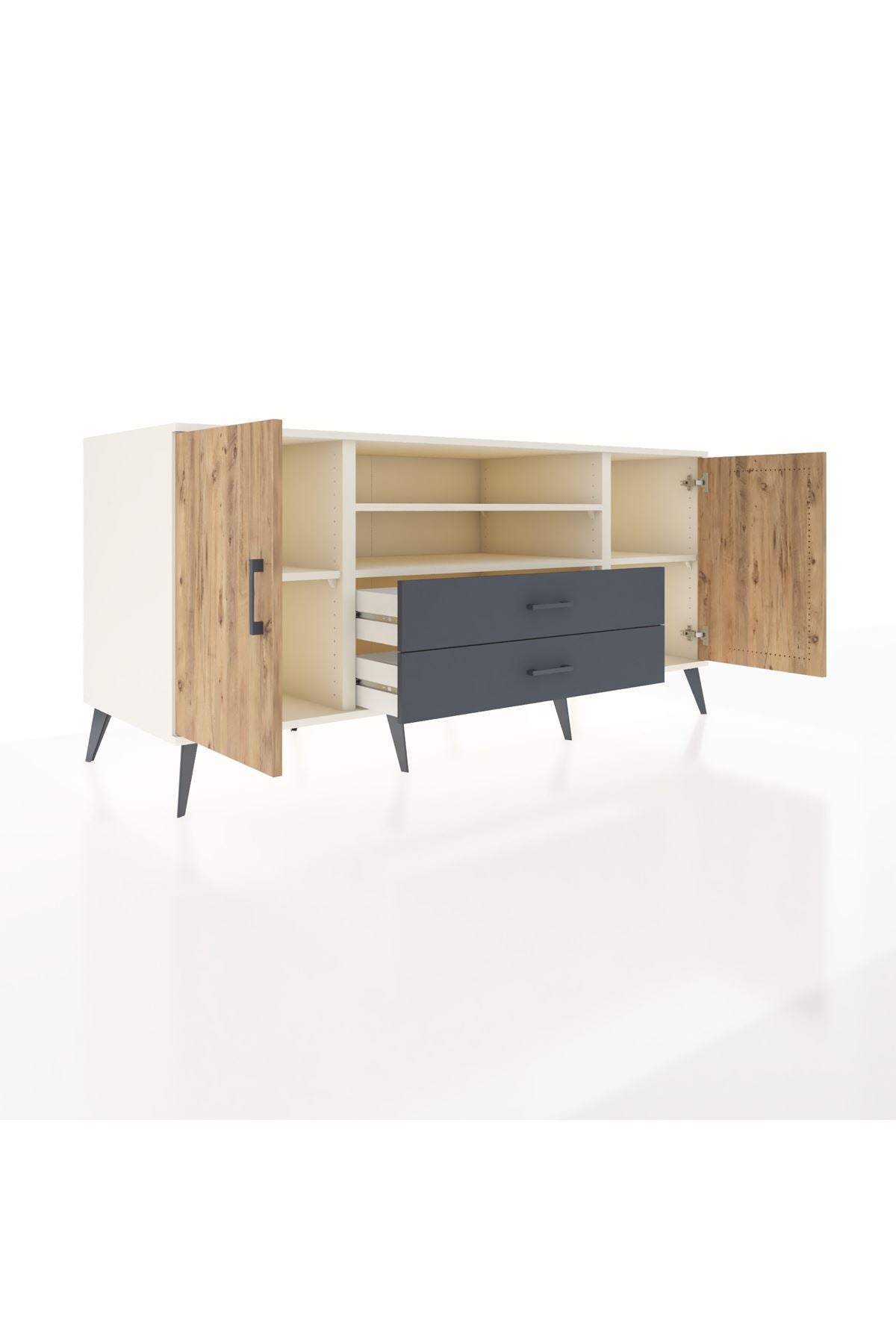 Kronos Konsol 4 Raflı 2 Çekmeceli 2 Kapaklı 176x59x83 - S610M018V02C