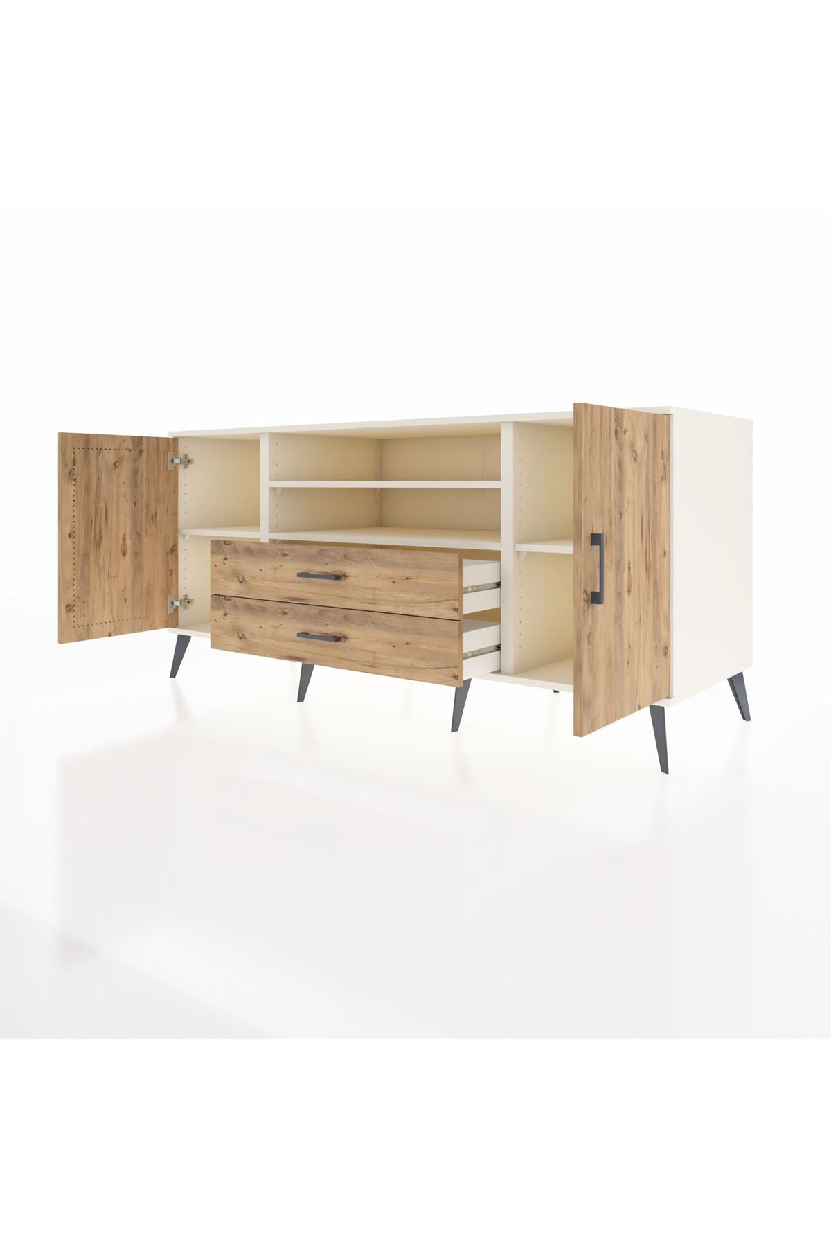 Kronos Konsol 4 Raflı 2 Çekmeceli 2 Kapaklı 176x59x83 - S610M018V03C